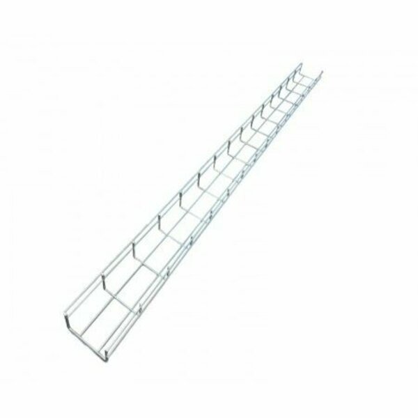 Kable Kontrol Kable Kontrol® Wire Mesh Cable Tray Straight Section - Electro-Zinc Resistant Steel - 4" W x 2" D x 5' L - Chrome Finish KK-4X2X5-EZ